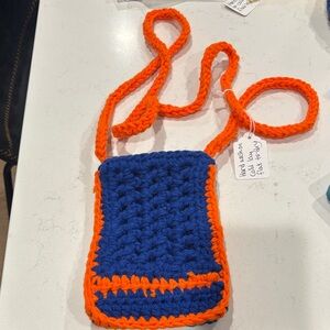 Kids Crochet Bag in Blue and Orange